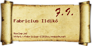 Fabricius Ildikó névjegykártya