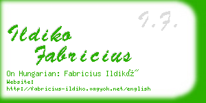 ildiko fabricius business card